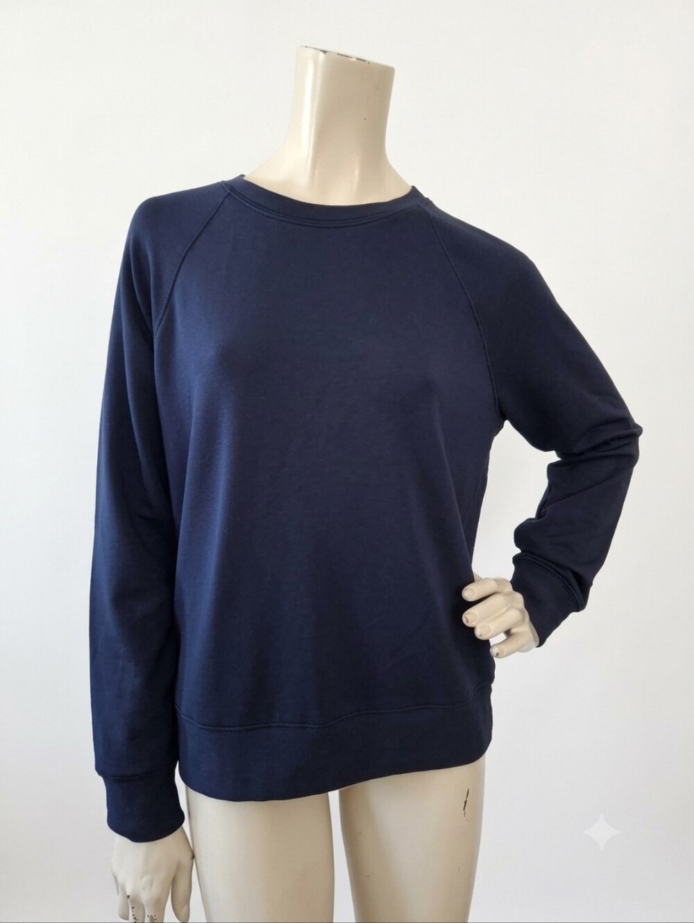 Quince Sweatshirt Women's S Navy Blue SuperSoft Fleece Crew NEW